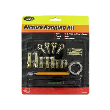 Picture Hanging Kit with Level - Pack of 25 - 17.4" (L) x 9.6" (W) x 15.5" (H)