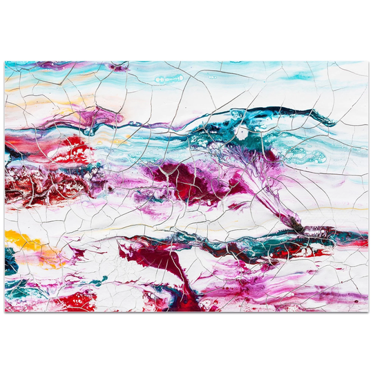 Jamie Anton 'Collateral Damage 2' 32in x 22in Abstract Wall Art on Plexiglass - Multi-Color