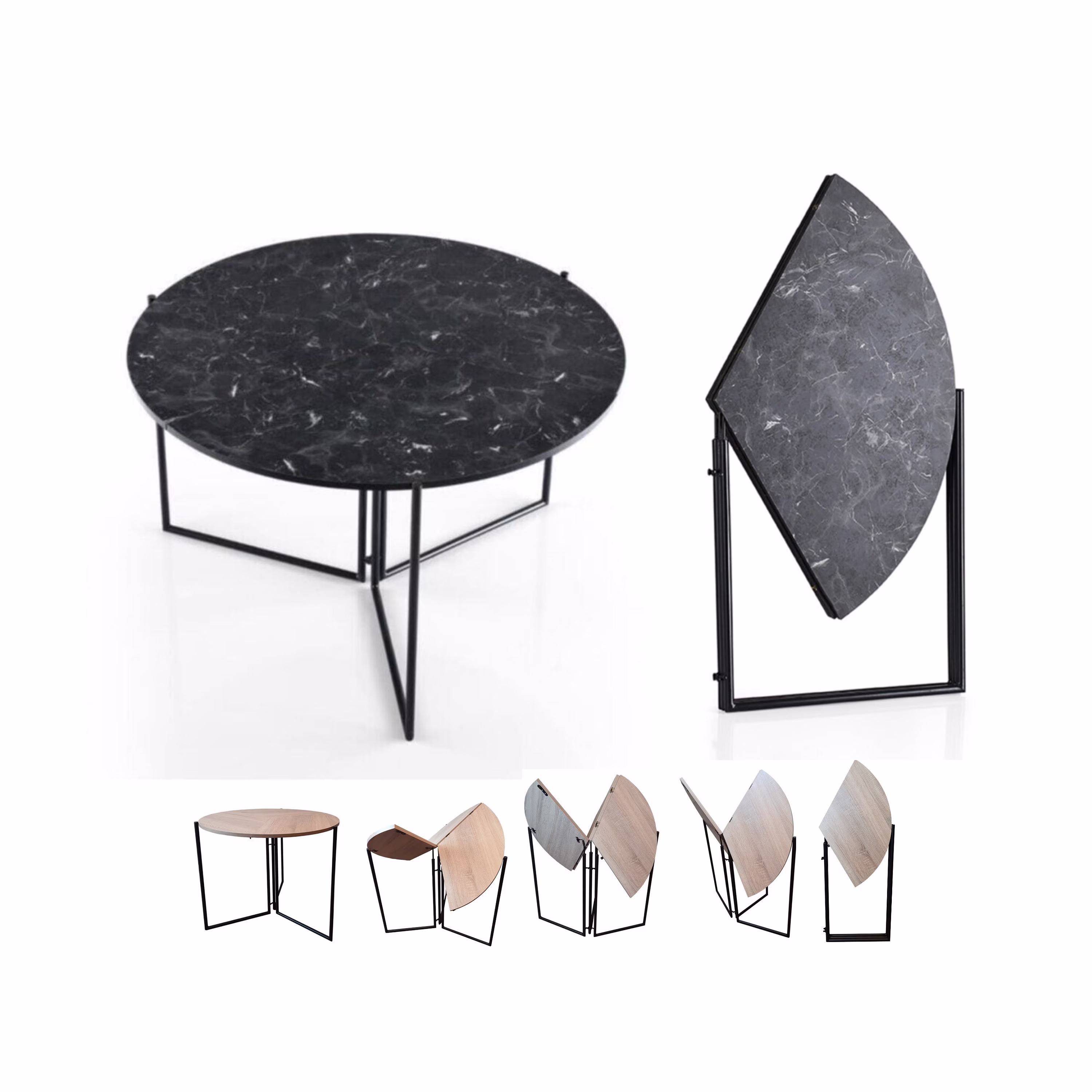 Folding Balcony Kitchen Dining Desk Breakfast Decoration Table Magic Leaf