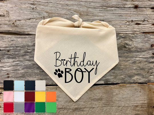 Dog Bandana, Birthday Boy, Traditional Tie, Scarf, Pet Accessories Supplies, Bandana Gifts Boys Girls Dogs Cats