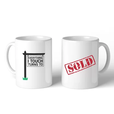 Adelbert Everything I Touch Turns to Sold 2 Piece Coffee Mug Set
