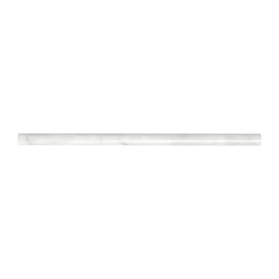 Imperial 12" x 0.5" Honed Marble Pencil Liner Tile Trim in White