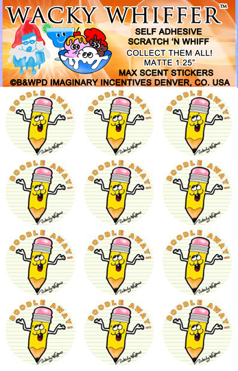 Wacky Whiffer Whiffers Matte Max Scent Scratch & Sniff Stickers. New Pencils Max Scent Pack