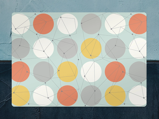 Modern Geometric Chair Mat, Orange Vinyl Floor Red Protective Dots Splat Office Decor, Flooring, Gift Idea, Splash Mat