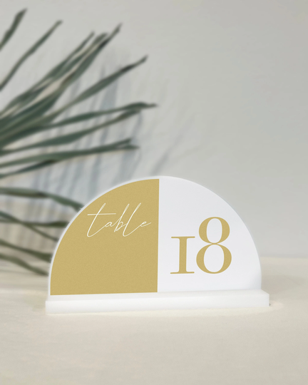 White Acrylic Arch Table Number | Wedding Boho Artsy Unique Reserved Seating Tn8