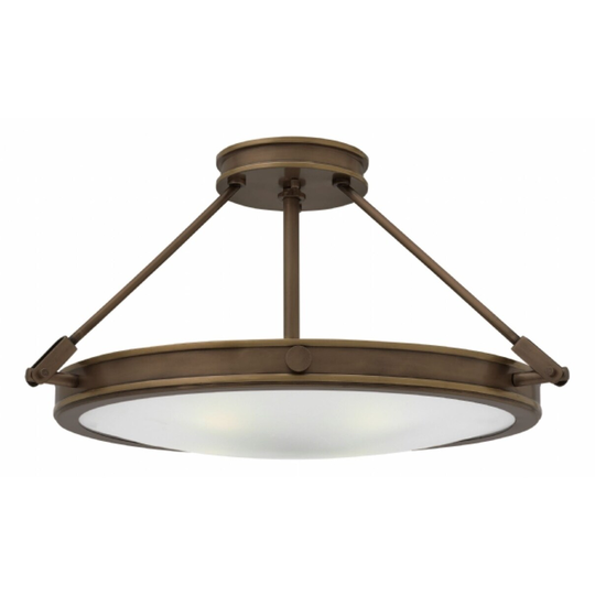 Hinkley Collier LED Semi-Flush Mount in Light Oiled Bronze