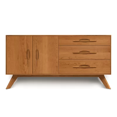 Audrey 66.13" Wide 3 Drawer Solid Wood Sideboard