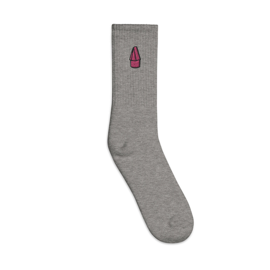 Pencil End Eraser Embroidered Socks, Premium Long Socks Gift - Multiple Colors
