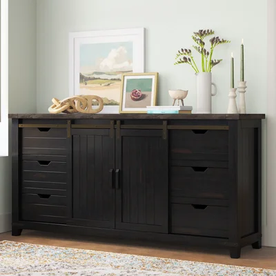 Westhoff 70" Wide 6 Drawer Pine Wood Sideboard