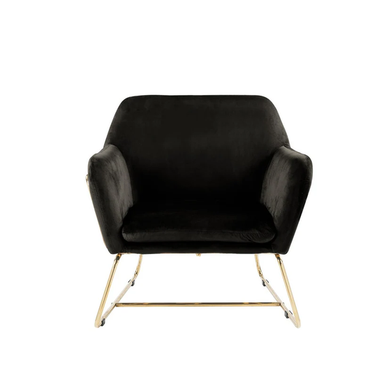 Glam Decor Velvet Accent Chair Side Chair with Metal Legs