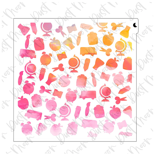 Fast Shipping School Stuff Cookie Stencil, Back To Teacher Pencil Cookies