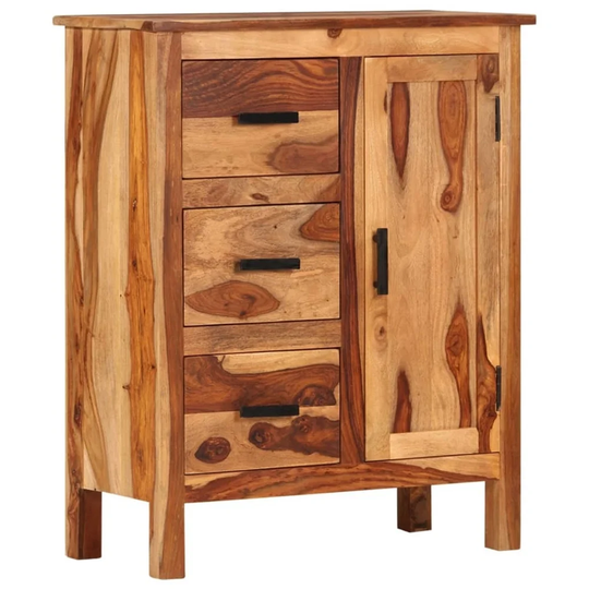 Rustic Solid Sheesham Wood Storage Sideboard Buffet Cabinet