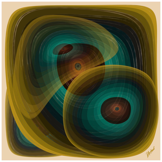Abstract in Mid Century Modern Colors Art Sizes Up To 30x30 Professionally Printed & Shipped Quality Fine Paper Archival Inks