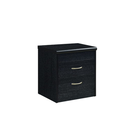 72.75" Black Two Drawer with Ring Pull Nightstand