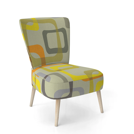 Designart 'Retro Square Design VII' Upholstered Mid-Century Accent Chair