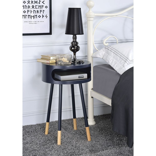 Round End Table, Side Table With Open Storage Space