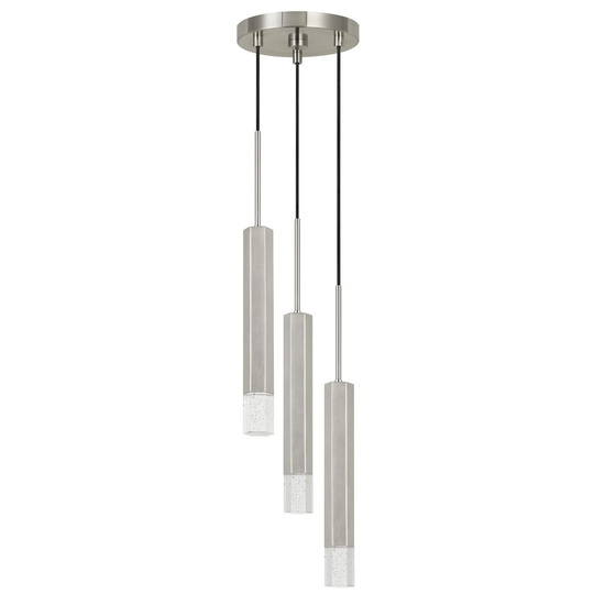 Troy 3 LED Light Pendant in Brush Steel