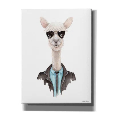 Alpaca in Aviators by Rachel Nieman - Wrapped Canvas Painting