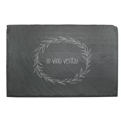 Susquehanna Glass In Vino Veritas Slate Cheese Board and Platter