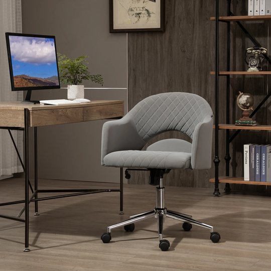 Vinsetto Ergonomic Office Chair with Swivel, Mid-Back Computer Desk Chair w/ Adjustable Height and Back Tilt, Vanity Chair