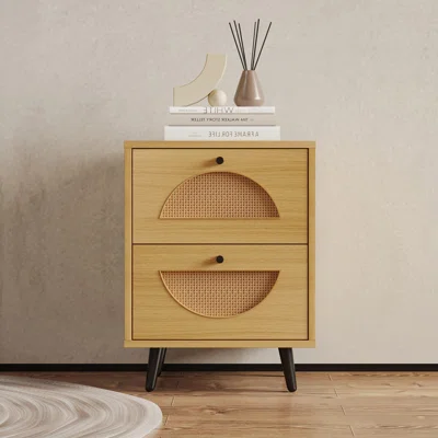Kelveonta Natural Rattan 2 Drawer Sideboard, Restaurant Sideboard, Entrance Channel Basement, Bedroom And Living Room