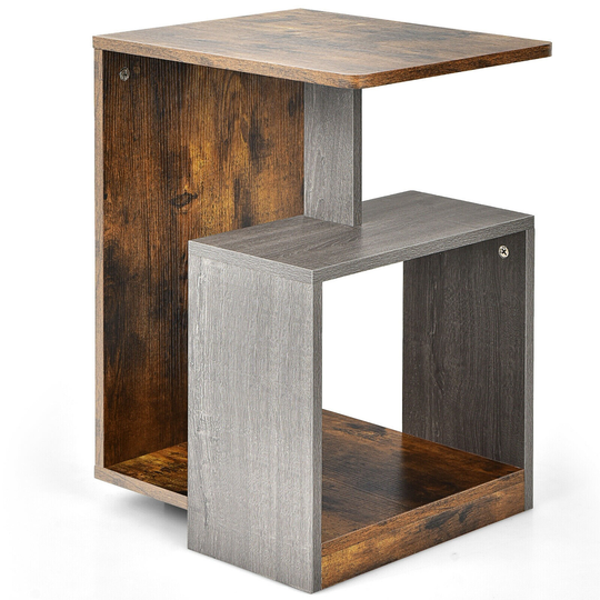 Gymax 3 Tier Sofa Side End Table Storage Shelf Accent Compact for