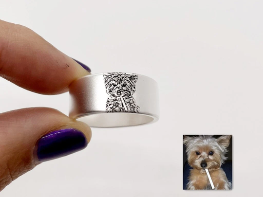 Pet's Photo Ring/Pet's Memorial Ring/Loss Of Cat Gift/ Pet Loss Jewelry/Pet Sympathy Gifts/Pet Remembrance Jewelry