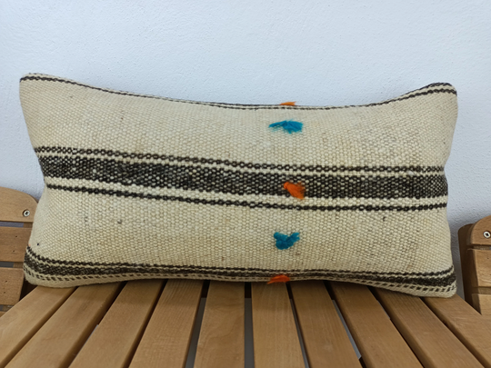 Outdoor Kilim Pillow, Wicker Chair Bedroom Wool Organic Entry Patio 10-20Vt66