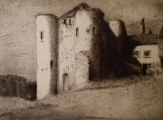 Richard George Mathews | English 1870-1955, "Tower Rye", Aquatint, C. 1930, Signed in Pencil, | Free Shipping
