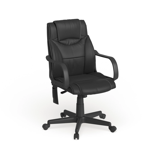 Mid-Back Ergonomic Massaging LeatherSoft Executive Office Chair w/ Arms