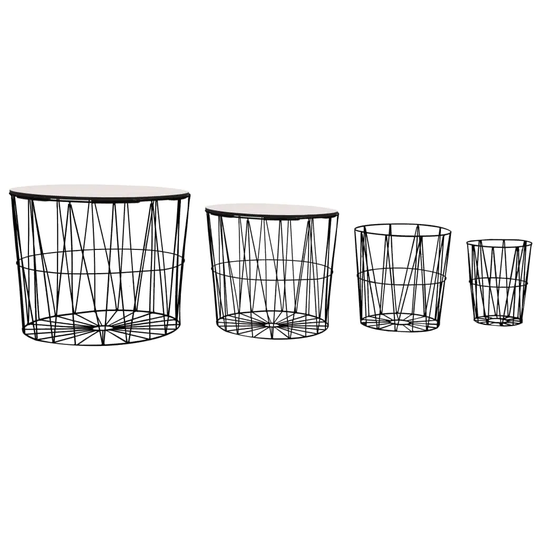 vidaXL Coffee Table 4 pcs Black