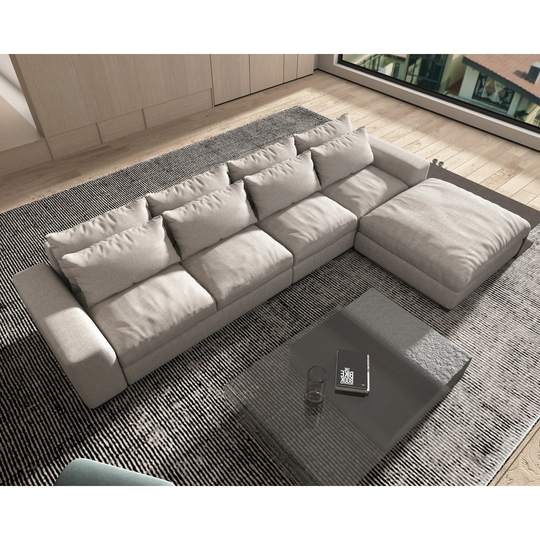 Modern Sectional Sofa with Feather and Down