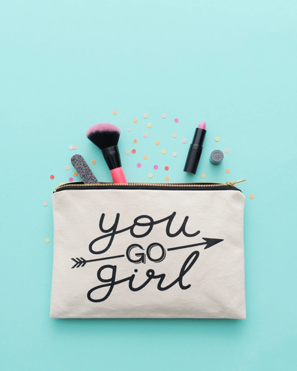Seconds You Go Girl Pouch - Cosmetics Makeup Cosmetic Canvas Bag Funny Slogan Gift For Friend Pencil Case