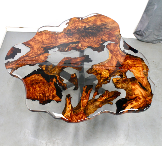 Resin River Table, Resin Redwood