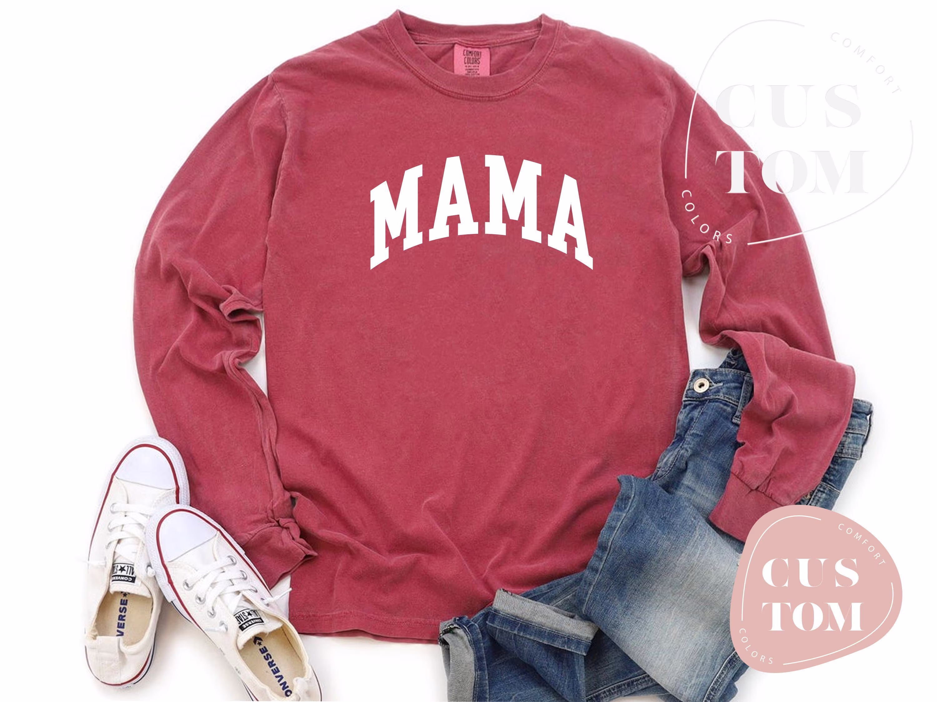 Mama Comfort Colors Long Sleeve Shirt, Gift For Mother, Mom, Mama, Mimi, Granny
