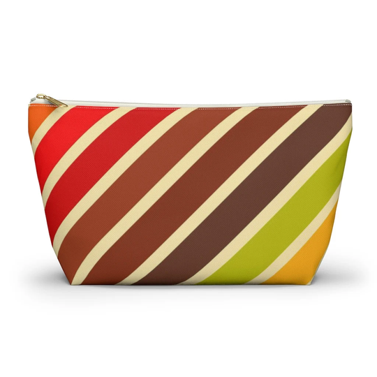 Retro Stripes Pouch, Cosmetic Bag, Pencil Case