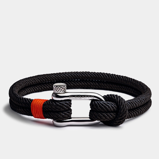 Minimalist Nautical Rope Bracelet - Black Nylon Clasp Elegatto Alchor Jewelry For Men Valentine's Day Gift For Him 2022