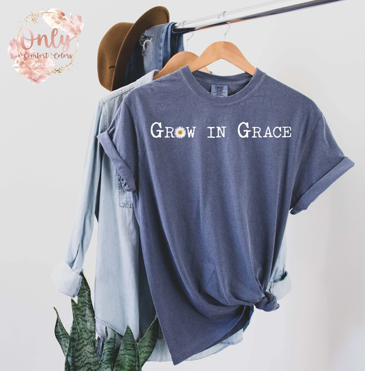 Grow in Grace Shirt, Comfort Colors Christian Vintage T Jesus Christ Christmas Gift, Gift Faith