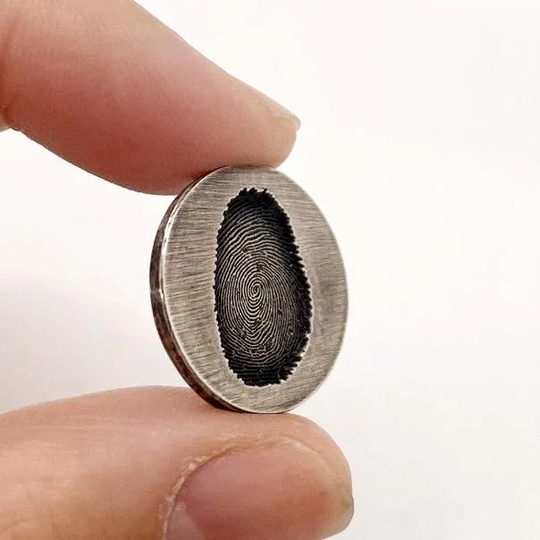 Custom Engraved Coin/Retro Style Coin/Fingerprint Deep Impress/Handwriting Coin/Gift For Him/Memorial Gift Her/Memorial Pocket Token