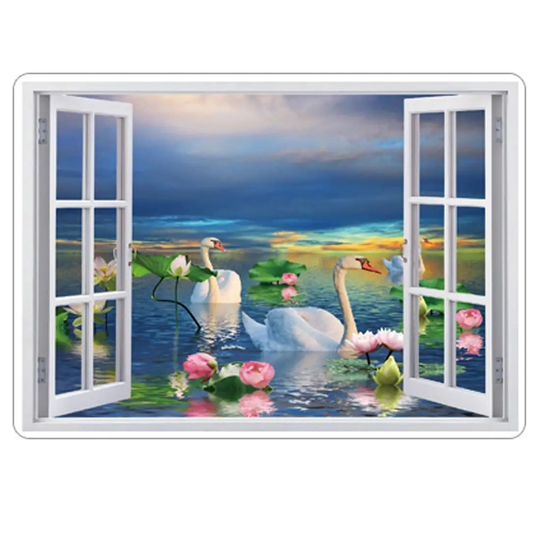PVC Whale Pattern DIY Self Adhesive Wall Sticker Decal Mural 50 x 70cm - Multi Color