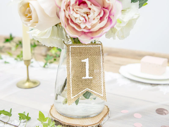 Rustic Wedding Table Numbers, Numbers 1 - 20, Decor, Burlap Decor