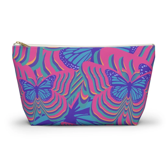 Psychedelic Butterfly Pouch, Cosmetic Bag, Pencil Case
