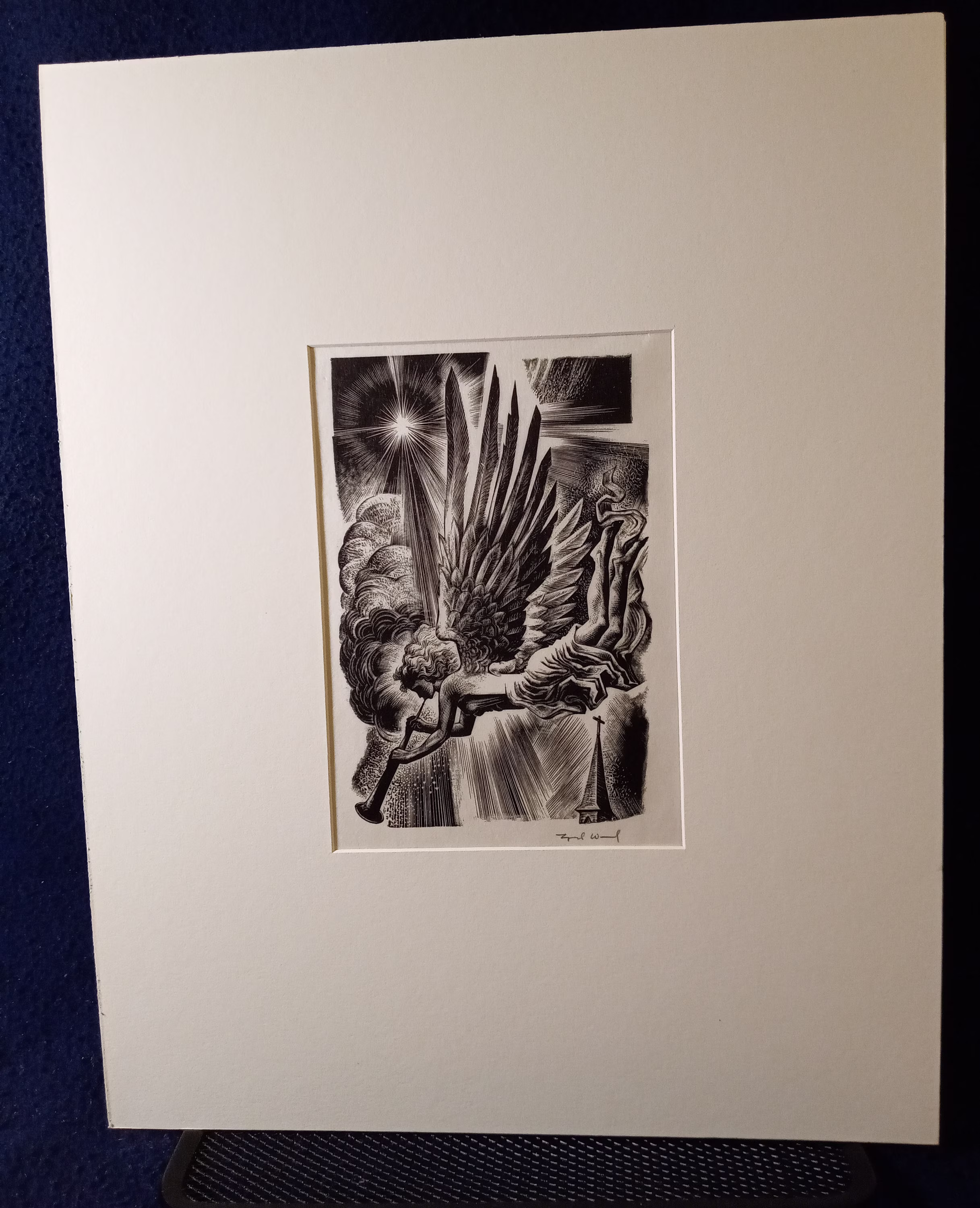 Lynd Kendall Ward | American 1905-1985 "Heralding Angel", Wood Engraving, 1936, Pencil Signed. | Free Shipping