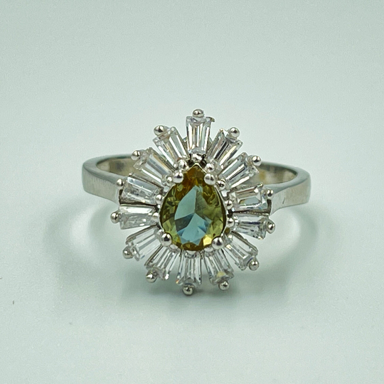 Zultanite Color Change Gemstone Silver Ring - Anniversary Gift - Baguette Stone Ring - Drop Jewelry For Women