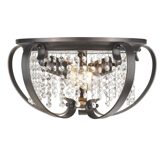 Golden Lighting Ella Etruscan Bronze Flush-mount 2-light Fixture