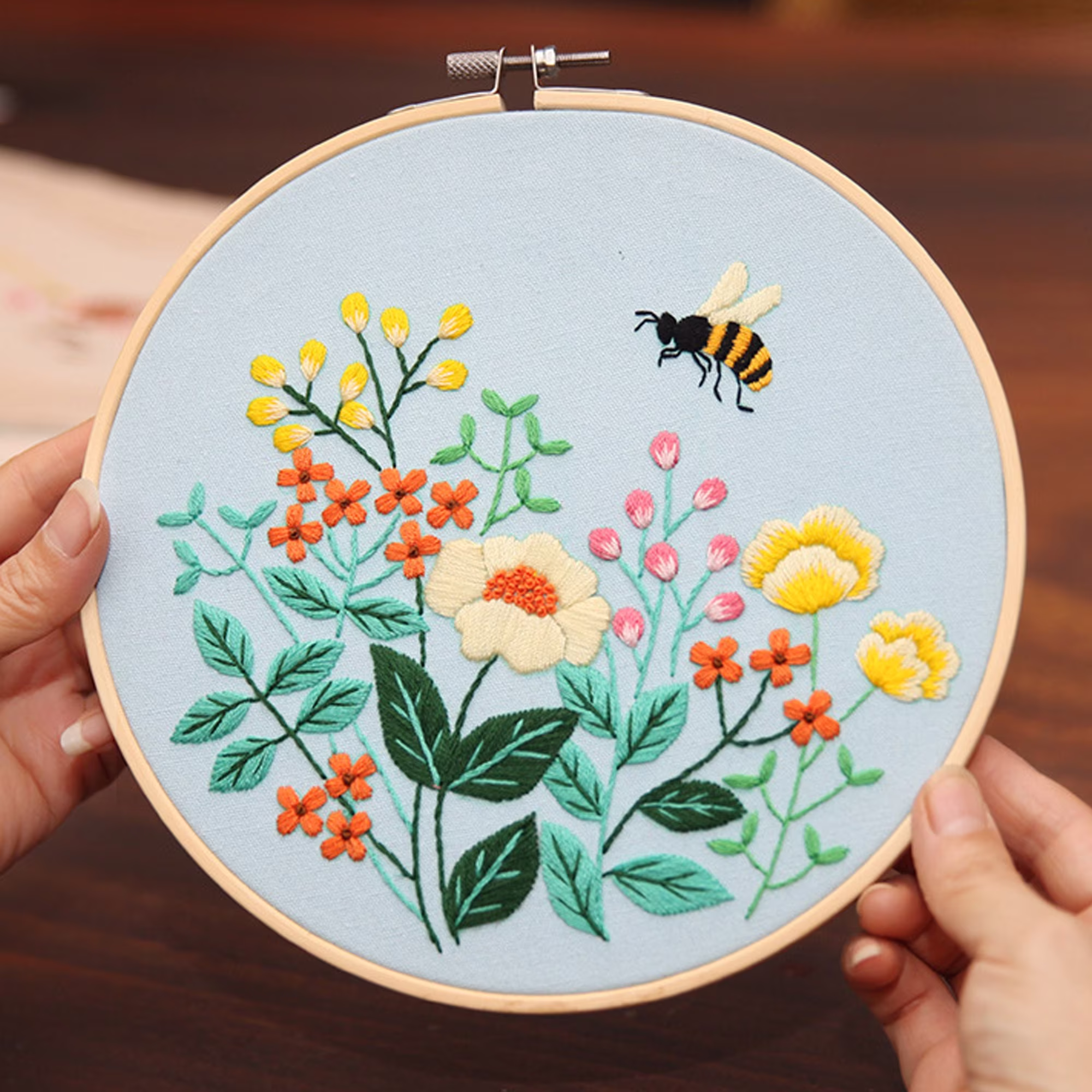 Embroidery Kit For Beginners, Modern Kit, Hand Full Kit, Floral Hoop Gift, Embroidery Wall Art Kit