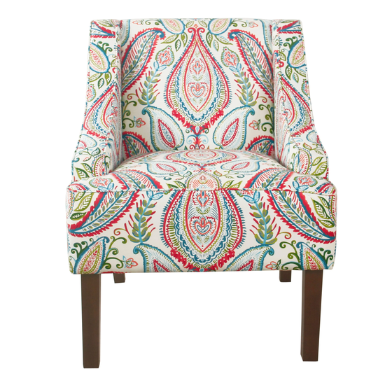 HomePop Classic Swoop Accent Chair - Bold Paisley