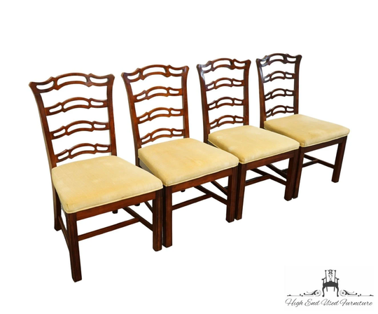Set Of 4 Bernhardt Furniture Solid Mahogany Traditional Style Ladderback Dining Side Chairs 238-511