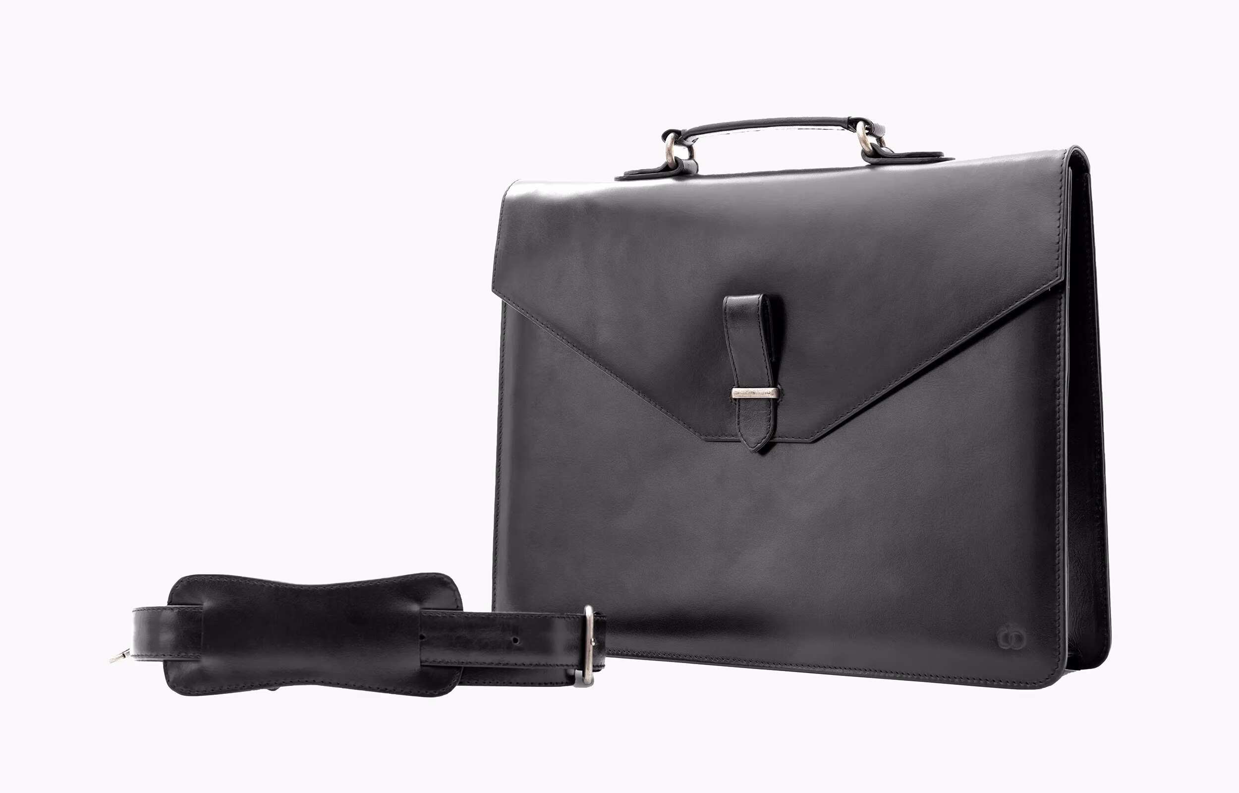 Black Leather Messenger Bag, Briefcase Laptop Genuine Travel Satchel Gift For Him/Her