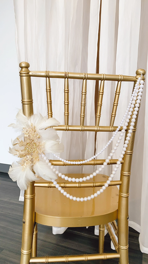 Unique Chiavari Chair Decoration/ Quinceanera/ Wedding Gatsby/ Pearl/ Feather